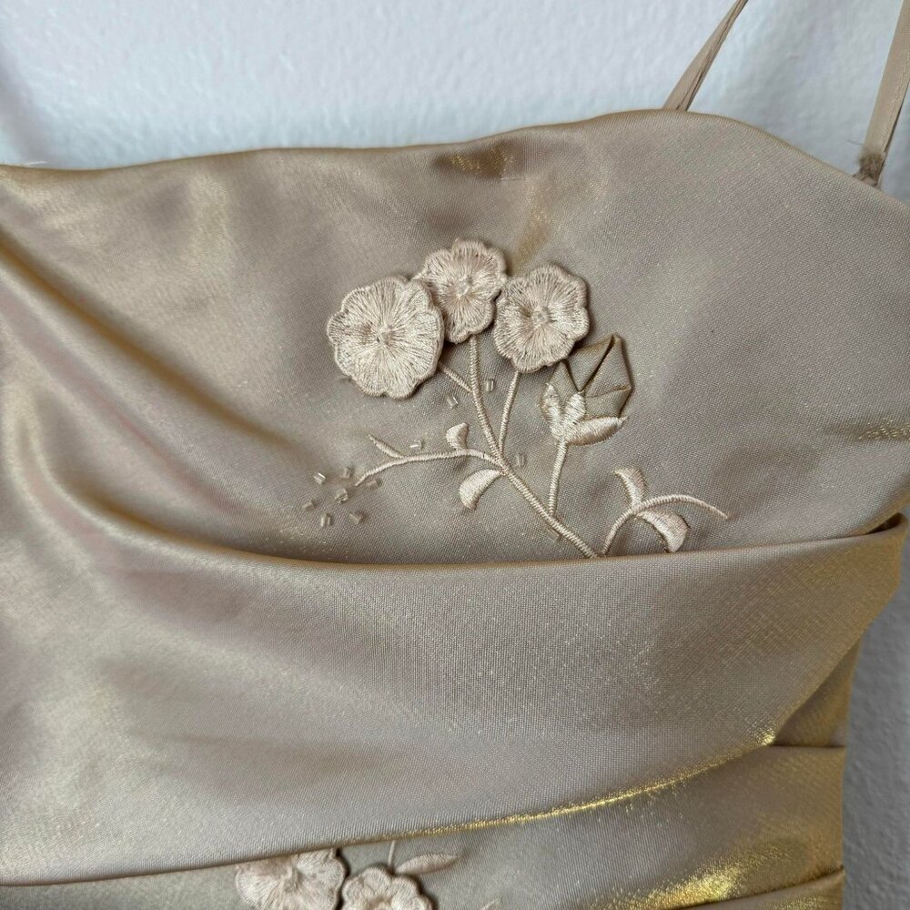 90's/Y2k Cache Xs/S Strapless Iridescent Beaded F… - image 5